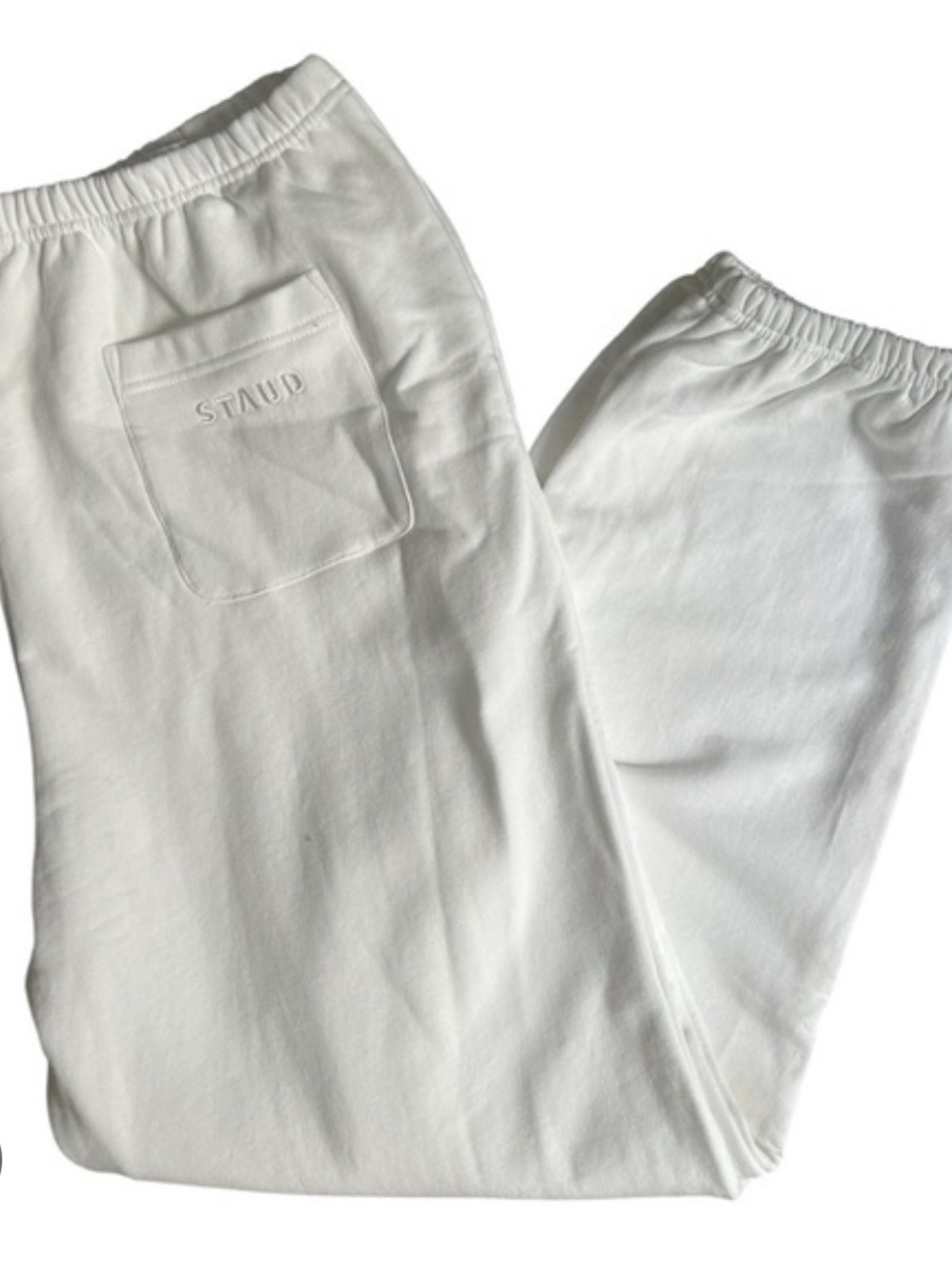 STAUD White Cotton Relaxed Jogger Pants